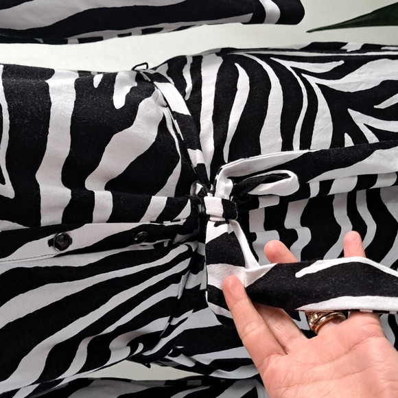 Talbots zebra print stretchy tie front shirt dress szM petites - Picture 3 of 16